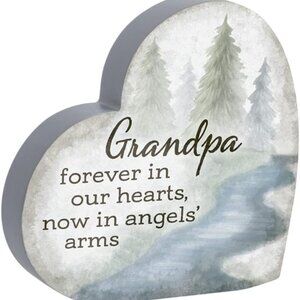 Grandpa Comfort Heart Sitter Memorial Plaque